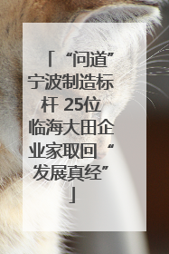 “问道”宁波制造标杆 25位临海大田企业家取回“发展真经”